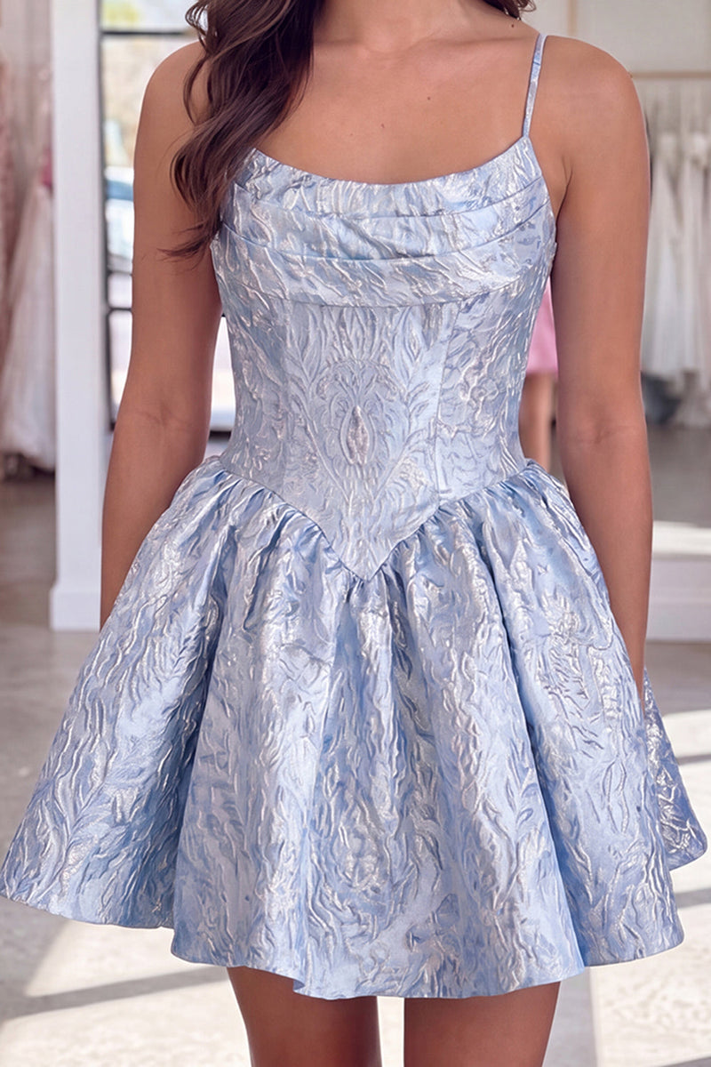 Load image into Gallery viewer, Blush Floral A Line Short Corset Cocktail Dress with Bow