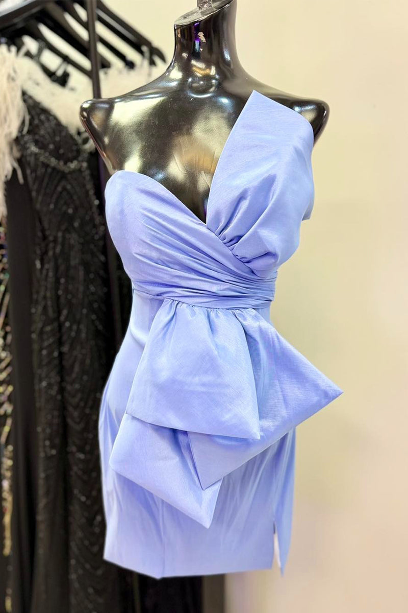 Load image into Gallery viewer, Fuchsia Strapless Ruched Tight Short Cocktail Dress with Ruffles