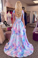 Load image into Gallery viewer, Lilac Corset High Low A Line Thick Straps Cocktail Dress