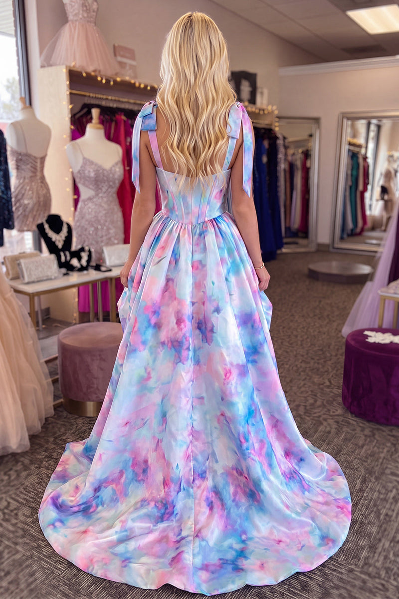 Load image into Gallery viewer, Lilac Corset High Low A Line Thick Straps Cocktail Dress
