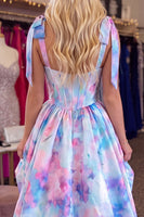 Load image into Gallery viewer, Lilac Corset High Low A Line Thick Straps Cocktail Dress
