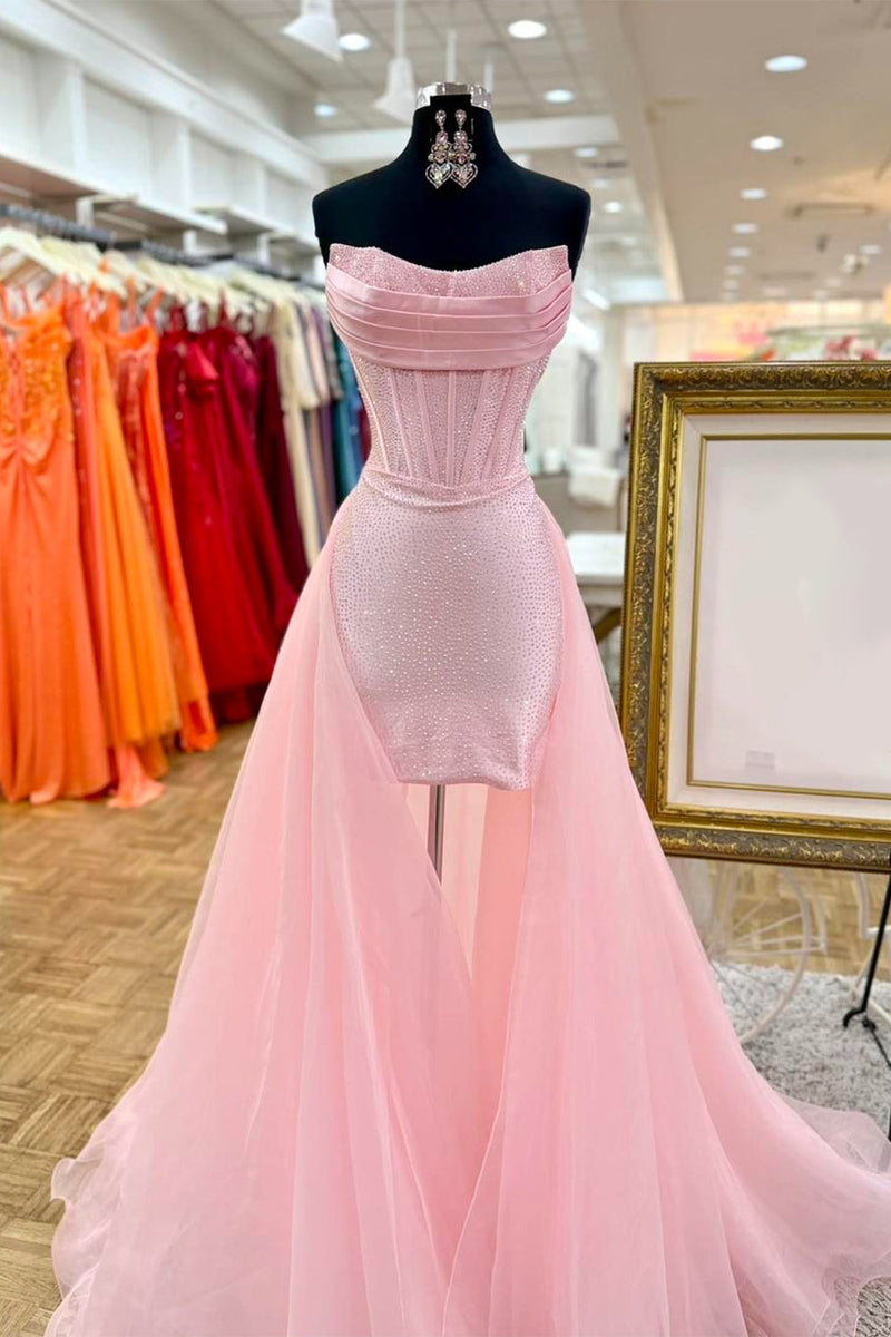 Load image into Gallery viewer, Sparkly Light Pink Corset Beaded Bodycon Short Cocktail Dress with Cape