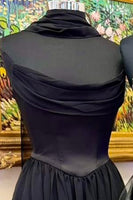 Load image into Gallery viewer, Royal Blue Corset Neck Scarf Short Cocktail Dress