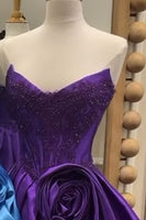 Load image into Gallery viewer, Pink Appliqued Corset Sweetheart Short Bubble Cocktail Dress with 3D Flower