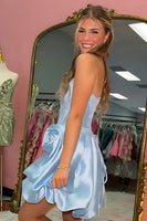 Load image into Gallery viewer, Pink Appliqued Corset Sweetheart Short Bubble Cocktail Dress with 3D Flower