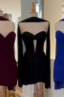 Load image into Gallery viewer, Royal Blue Sweetheart Neck Scarf Tight Short Cocktail Dress