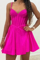 Load image into Gallery viewer, Sparkly Beaded Royal Blue Corset A-Line Short Cocktail Dress