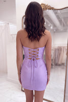 Load image into Gallery viewer, Sparkly Black Cut Out Beaded Strapless Short Cocktail Dress