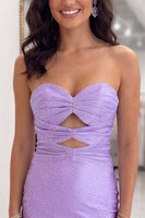 Load image into Gallery viewer, Sparkly Black Cut Out Beaded Strapless Short Cocktail Dress