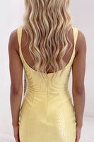 Load image into Gallery viewer, Black Beaded Square Neck Sparkly Tight Short Cocktail Dress with Slit