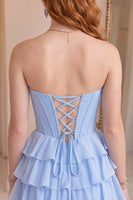 Load image into Gallery viewer, Corset Black Sweetheart Short Ruffled A Line Cocktail Dress