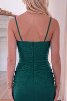 Load image into Gallery viewer, Royal Blue Beaded Sparkly Ruched Spaghetti Straps Short Cocktail Dress