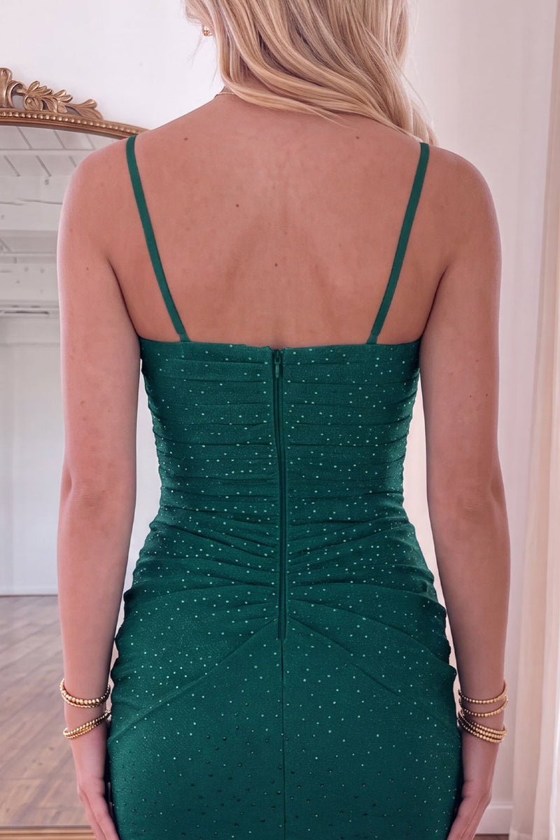 Load image into Gallery viewer, Royal Blue Beaded Sparkly Ruched Spaghetti Straps Short Cocktail Dress