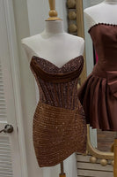 Load image into Gallery viewer, Sparkly Navy Corset Beaded Tight Sweetheart Short Cocktail Dress