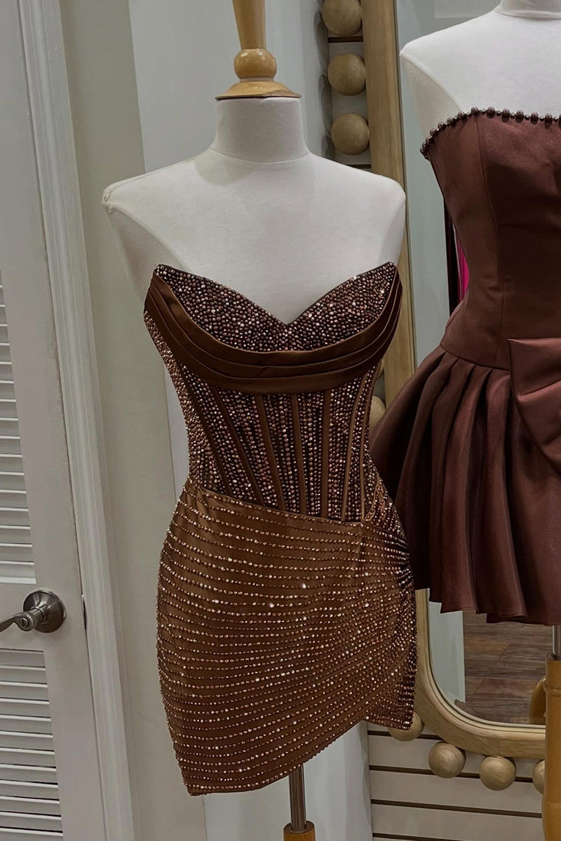 Load image into Gallery viewer, Sparkly Navy Corset Beaded Tight Sweetheart Short Cocktail Dress
