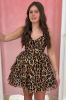 Load image into Gallery viewer, Floral Yellow Ruffled Strapless Short Cocktail Dress with Keyhole