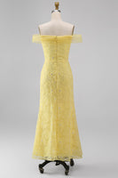 Load image into Gallery viewer, Sage Green Floral A Line Beaded Off the Shoulder Maxi Wedding Guest Dress