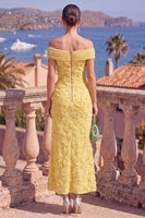 Load image into Gallery viewer, Sage Green Floral A Line Beaded Off the Shoulder Maxi Wedding Guest Dress
