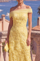 Load image into Gallery viewer, Sage Green Floral A Line Beaded Off the Shoulder Maxi Wedding Guest Dress