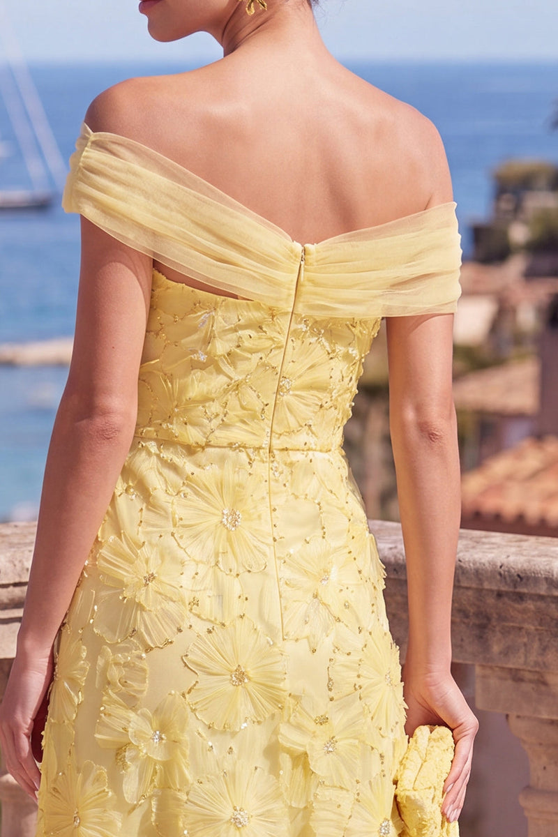 Load image into Gallery viewer, Sage Green Floral A Line Beaded Off the Shoulder Maxi Wedding Guest Dress