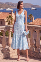 Load image into Gallery viewer, Sage Green Floral Mermaid Beaded V-Neck Maxi Wedding Guest Dress