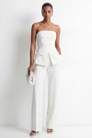 Load image into Gallery viewer, White 2 Piece Strapless Double Breasted Business Suits with Pockets