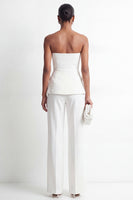 Load image into Gallery viewer, White 2 Piece Strapless Double Breasted Business Suits with Pockets