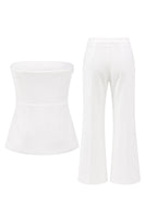 Load image into Gallery viewer, White 2 Piece Strapless Double Breasted Business Suits with Pockets
