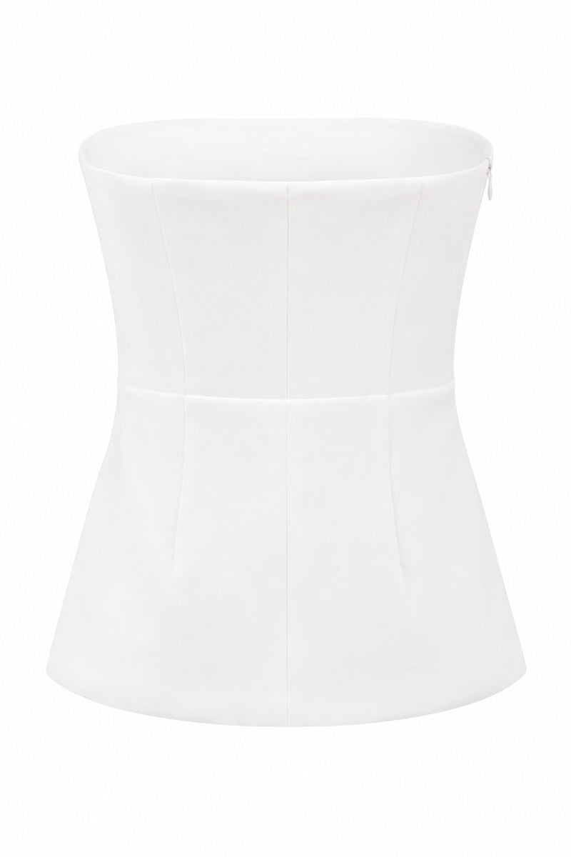 Load image into Gallery viewer, White 2 Piece Strapless Double Breasted Business Suits with Pockets