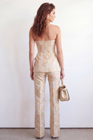 Load image into Gallery viewer, 2 Piece Golden Sweetheart Floral Single Breasted Business Suits with Pockets