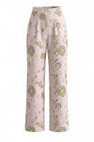 Load image into Gallery viewer, Halter 2 Piece Green Flower Single Breasted Business Suits with Pockets