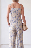 Load image into Gallery viewer, Blue Flower Spaghetti Straps 2 Piece Single Breasted Business Suits with Pockets
