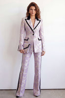 Load image into Gallery viewer, 2 Piece Purple Flower Single Breasted Peak Lapel Business Suits