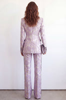 Load image into Gallery viewer, 2 Piece Purple Flower Single Breasted Peak Lapel Business Suits