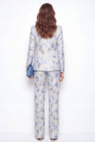Load image into Gallery viewer, Single Breasted 2 Piece Blue Flower Peak Lapel Business Suits with Pockets