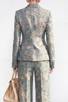 Load image into Gallery viewer, 2 Piece Floral Grey Blue Peak Lapel Single Breasted Business Suits