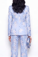 Load image into Gallery viewer, Floral 2 Piece Blue Notched Lapel Single Breasted Business Suits with Pockets