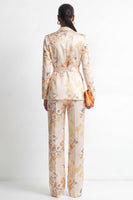 Load image into Gallery viewer, 2 Piece Floral Champagne Shawl Lapel Business Suits with Pockets