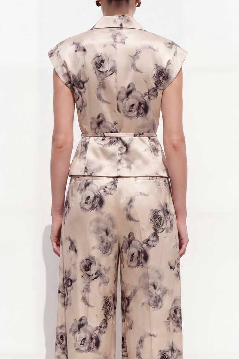 Load image into Gallery viewer, Champagne Black Flower Peak Lapel 2 Piece Business Suits with Pockets