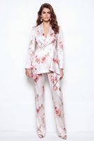 Load image into Gallery viewer, 2 Piece White Red Flower Peak Lapel Business Suits with Ruffles