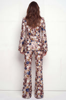 Load image into Gallery viewer, Black 2 Piece Peak Lapel Single Breasted Floral Business Suits with Pockets