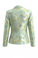 Load image into Gallery viewer, Green Flower 2 Piece Peak Lapel Midi Single Breasted Business Suits