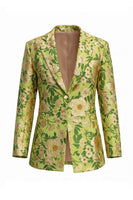 Load image into Gallery viewer, Blue Floral 2 Piece Notched Lapel Single Breasted Business Suits with Pockets