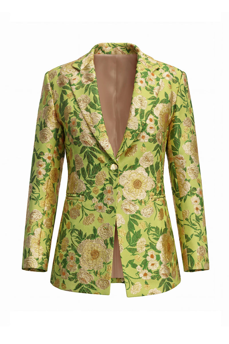 Load image into Gallery viewer, Blue Floral 2 Piece Notched Lapel Single Breasted Business Suits with Pockets