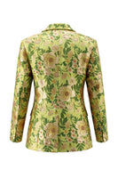 Load image into Gallery viewer, Blue Floral 2 Piece Notched Lapel Single Breasted Business Suits with Pockets