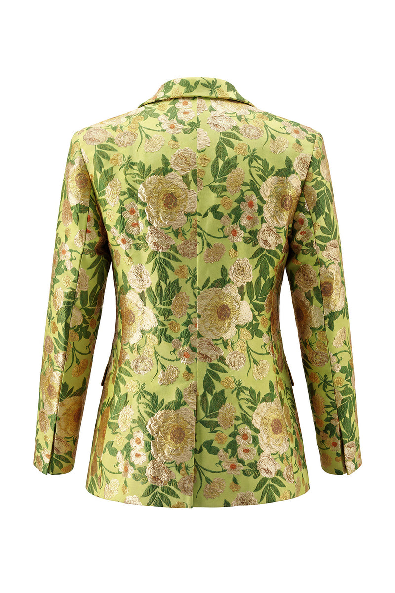 Load image into Gallery viewer, Blue Floral 2 Piece Notched Lapel Single Breasted Business Suits with Pockets