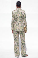 Load image into Gallery viewer, Blue Floral 2 Piece Notched Lapel Single Breasted Business Suits with Pockets