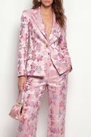 Load image into Gallery viewer, 2 Piece Pink Fuchsia Flower Single Breasted Peak Lapel Business Suits with Pockets