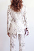 Load image into Gallery viewer, Floral White 2 Piece Single Breasted Peak Lapel Business Suits