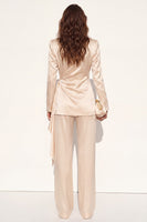 Load image into Gallery viewer, Champagne 2 Piece Ruched Peak Lapel Business Suits with Sash